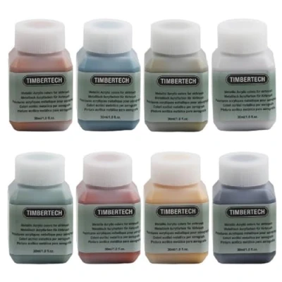 Immagine di Timbertech 30 ml Colore aerografo SET 8 METALLIC