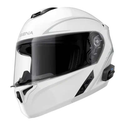 Immagine di Sena Outrush R Casco Modulare con tecnologia Bluetooth e sistema di comunicazione Intercom (Bianco, S)
