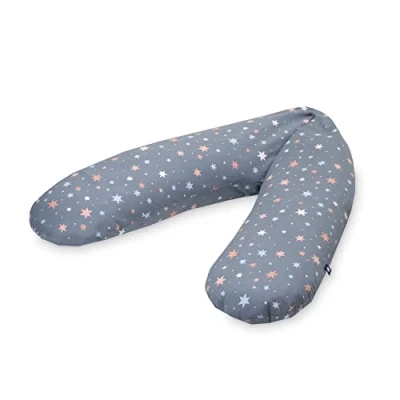 Immagine di Julius Zöllner Cuscino da allattamento in jersey, circa 190 cm, imbottitura 42 litri, rivestimento 100% jersey di cotone, Oeko Tex Standard 100, Shiny Stars