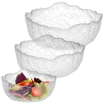 Immagine di Navaris Set Ciotole da Portata in Vetro Insalatiere Trasparenti Ø 19,6cm 16cm 13cm Ciotola per Cucinare e Servire Design Trasparente
