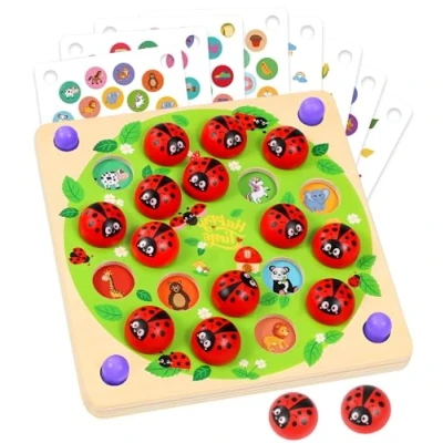 Immagine di Subtail Memory Gioco Per Bambini Giocattolo di Memoria Coccinella 16 Modelli a Tema Giochi 3 4 5 Anni in Legno Educativi Regalo Bambino