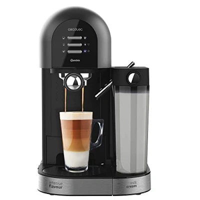 Immagine di Cecotec Macchina da caffè semi automatica Instant Power ccino 20 Serie Chic Nera. per macinato e capsule, barrette, 0,7 ml, serbatoio acqua 1,7 L, 1470 W.