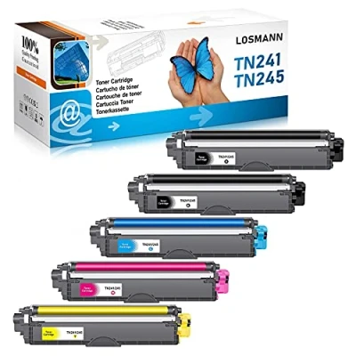 Immagine di LOSMANN Cartuccia di Toner Compatibile per Brother TN241 TN245 MFC 9130CW 9140CDN 9330CDW 9340CDW DCP 9020CDW 9015CDW HL 3140CW 3150CDW 3170CDW 3142CW (5 Pack)