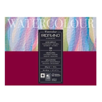 Immagine di Fabriano Studio Carta ad acquerello, 200 g, 30 x 40 cm, colore: Bianco