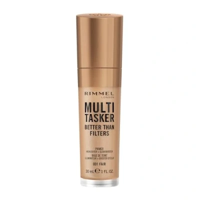 Immagine di Rimmel Multi Tasker Better Than Filters, 001 Fair, Primer Viso, Glow Booster e Illuminante, Formula Vegana, Leggera, Antietà, Pigmenti che Riflettono la Luce, Maxi Applicatore Soft Touch, 30ml (1oz)