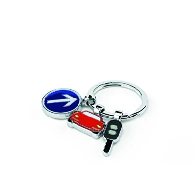 Immagine di TROIKA Portachiavi unisex, Blu/Rosso/Grigio (Argento) KR11 18/CH