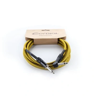 Immagine di Cordial ELEMENTS EI 5 PR Tweed YE, Cavo Sbilanciato, Jack TS (Mono)/Jack (Mono) Angolato m Giallo, Nero