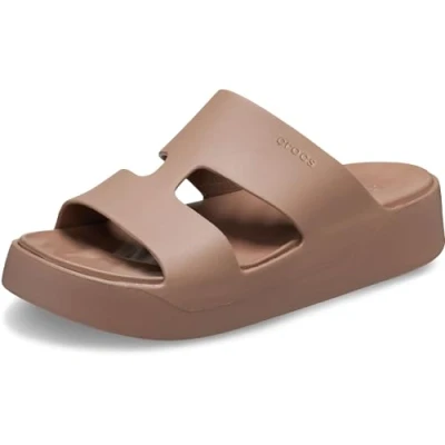 Immagine di Crocs Getaway Platform H Strap, Sandali Donna, Marrone (Latte), 36/37 EU