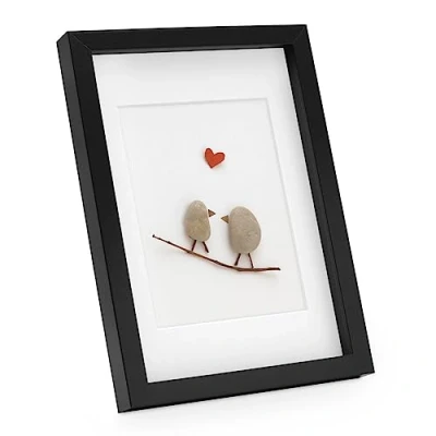 Immagine di PHOTOLINI 3D cornice A4 21x30 cm nero, profonda con vetro e passe partout, per oggetti fino a 1,5 di profondità, legno MDF perfetta il fai da te come regalo