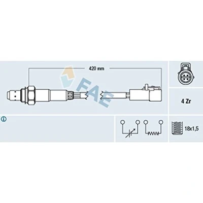 Immagine di FAE 77305 Sonda lambda di regolazione FORD: FIESTA 5, 4