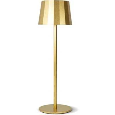 Immagine di Wilmà Classic, Lampada da Tavolo Senza Fili LED Ricaricabile con Touch Control per Interni ed Esterni, Waterproof Impermeabile IP54, 5200 mAh (Oro)