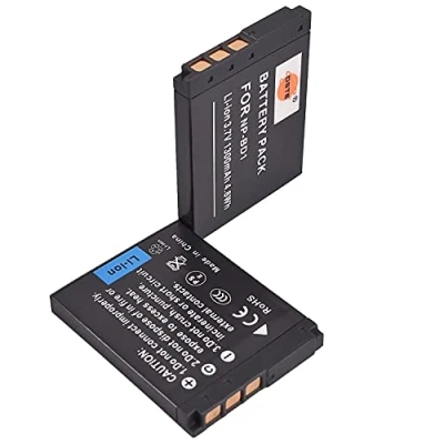 Immagine di DSTE NP BD1 FD1 Batteria ricaricabile agli ioni di litio (confezione da 2) compatibile con Sony DSC G3, T2, T70, T75, T77, T90, T200, T300