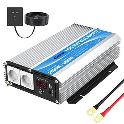 Immagine di GIANDEL Power Inverter 24v 220v Onda Sinusoidale Pura Invertitore di Potenza 2000W con telecomando &amp; 2 presa AC e Porte USB per auto,camper