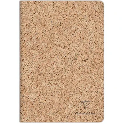 Immagine di Clairefontaine 83523C Un quaderno cucito filo di carta a base conchiglie cacao A4 21 x 29,7 cm 96 pagine righe avorio 90 g con patta Collezione Jeans&amp;Cocoa