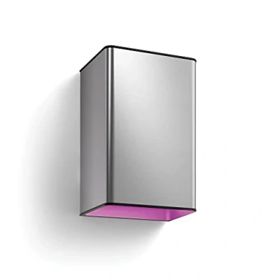 Immagine di Philips Hue White and Color Ambiance Resonate, Lampada da parete smart per esterni, doppia illuminazione sopra/sotto, LED integrato, Acciaio [Classe di efficienza energetica A+]