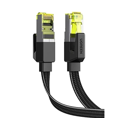 Immagine di UGREEN Cavo Ethernet Cat 7 Nylon Piatto 10Gbps 600HMz, 30AWG, FTP, 10 Metri
