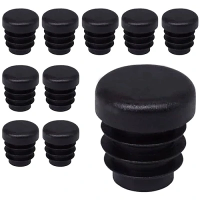 Immagine di SKIR&#039;CO Inserti per tubi rotondi da 12 mm, tappi pali di recinzione, in plastica nera, tubi, colore nero RAL 9005, 10 pezzi