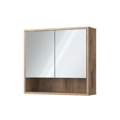 Immagine di Vicco specchio contenitore bagno Eliza, Quercia vichinga, 70 x 65 cm con 2 porte