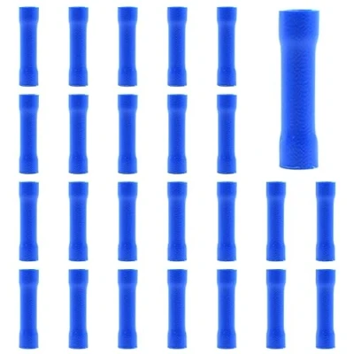Immagine di CEEYSEE 100 Pezzi Connettori Elettrici per cavi isolati Testa Capicorda Terminali Crimpare da 1,5 2,5 mm² (Blu/YPTL)