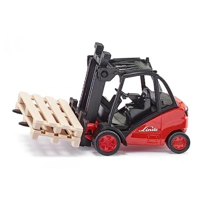 Immagine di siku 1722, Carrello elevatore a Forche Linde, 1:50, Metallo e Plastica, Rosso, mobili, Con 2 bancali inclusi