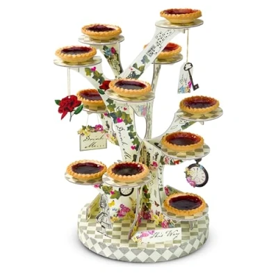 Immagine di Talking Tables Alice nel Paese delle Meraviglie Alzata Cupcake Centrotavola Cappellaio Matto Tea Party, Carta, Colori Misti, Altezza 59 cm, 23&quot;