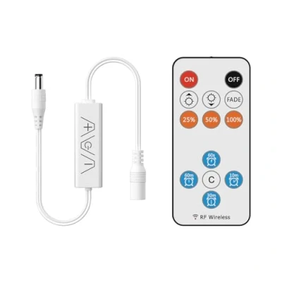 Immagine di PAUTIX Dimmer Remoto RF per Strisce Luminose LED Monocolore, Telecomando Wireless a 13 Pulsanti e Controller in Linea DC 12 24 V 3528/2835/5050/COB, Funzione Timer
