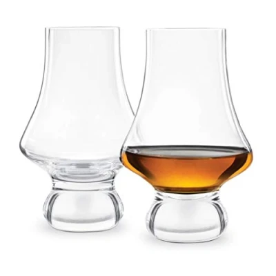 Immagine di Final Touch bicchieri da degustazione di whisky, set 2 in cristallo senza piombo, rinforzati titanio DuraShield, realizzati a mano (LFG4122)