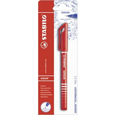 Immagine di Stabilo Fineliner con punta ammortizzata SENSOR F Tratto Fine (0,3 mm) Pack da 1 Rosso