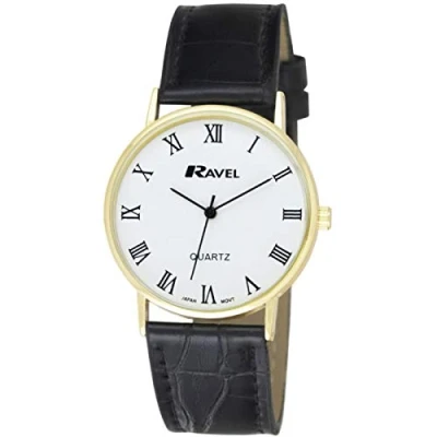 Immagine di Ravel Orologio classico unisex di uso quotidiano Quarzo analogico R0129.11.1 Colore oro/nero/Numeri romani