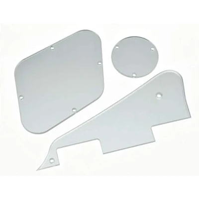 Immagine di Dopro Silver Mirror LP Battipenna posteriore controllo piastra interruttore cavità copre per Epi Les Paul