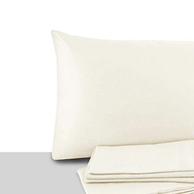 Immagine di Giovanni Dolcinotti Set 2 Federe Cuscino Letto Matrimoniale e Singolo 40x70 cm 100% Cotone Made in Italy Colore Avorio