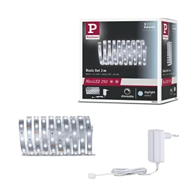 Immagine di Paulmann MaxLED Basic Daylight 79856 Kit base striscia LED con spina 24 V 3 m Bianco luce del giorno 1 pz.