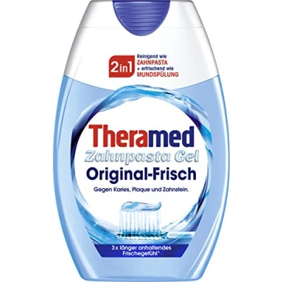 Immagine di Theramed Dentifricio 2 in 1 originale, per protezione completa antibatterica, confezione da (1 x 75 ml)
