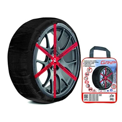 Immagine di Grip Catene da Neve Tessile, Taglia N. 570, Set 2 PZ,Guanti Inclusi