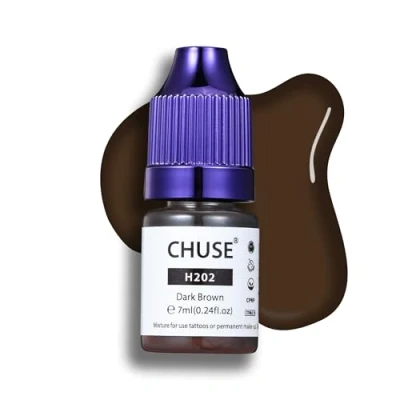 Immagine di CHUSE Pigmenti liquidi per sopracciglia ibridi PMU 0,24 oz/7 ml (H202 Marrone scuro)