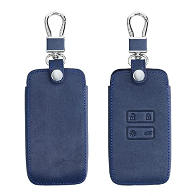 Immagine di kwmobile Custodia Compatibile con Renault 4 tasti Smart Key (solo Keyless Go) Cover Chiavi Auto Protezione Copri Telecomando Chiave Copertura blu scuro