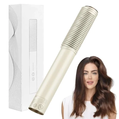 Immagine di Spazzola Lisciante e Arricciare per Capelli, Banaone 2 in 1 Piastra Capelli Professionale Agli Ioni, Tecnologia di Riscaldamento Ceramica PTC, 5 Temperature, 140C 200C, Anti Scottatura