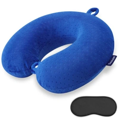Immagine di Gosider cuscino da viaggio in memory foam a forma di U, comodo per collo, supporto testa e aereo, viaggi, auto, casa, ufficio,
