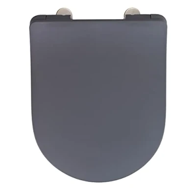 Immagine di Wenko Sedile WC Sedilo Grigio Opaco, copriwater Piatto con abbassamento Automatico, Coperchio igienico Attacco Fix Clip, in Duroplast Antibatterico