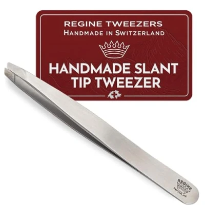 Immagine di Regine Switzerland Slant Tip Pinzette 100% fatto a mano Chirurgico Grade in acciaio inossidabile Professionale di precisione e sopracciglia rimozione dei capelli