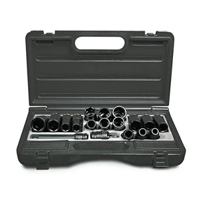 Immagine di Ingersoll Rand Set Bussole Universali SK4M14LN, Metriche da 1/2, 14 pezzi: 10, 11, 12, 13, 14, 15, 16, 17, 18, 19, 21, 22, 26, 27 mm, Chiavi Lunghe come Attrezzi Lavoro per Auto