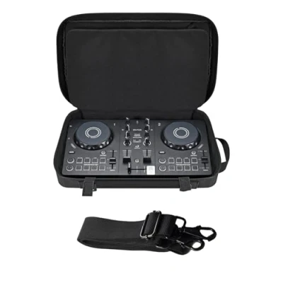 Immagine di borsa portatile per AlphaTheta DDJ FLX2, custodia da viaggio compatibile con lettore di dischi FLX2/Pioneer 200/DDJ WeGO4/Hercules Inpulse 200/Inpulse200 MK2, multifunzionale tracolla,