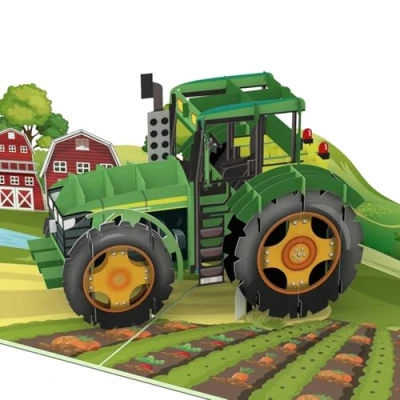 Immagine di MOKIO® Biglietto Auguri Pop Up Trattore regalo 3D per un compleanno, d&#039;auguri ragazze e ragazzi