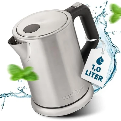 Immagine di Bollitore elettrico in acciaio inox 2200 Watt Capacità 1 litro Colore Silver Profi Cook PC WKS 1106