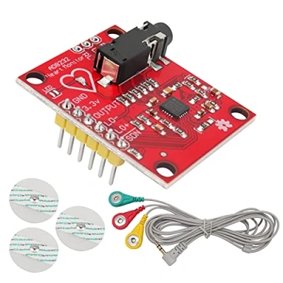 Immagine di ICQUANZX ECG Modulo AD8232 Misurazione di Frequenza Cardiaca Sensore Kit Monitoraggio per Arduino con Cavo