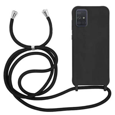 Immagine di MyGadget Cover per Samsung Galaxy A71 Custodia con Corda Case Cordino Opaca Antiurto Bumper Laccio Tracolla Practical Stylish Nero