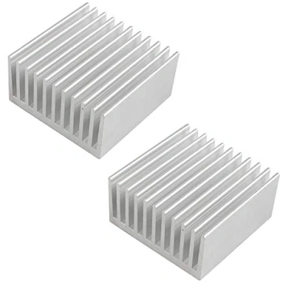 Immagine di Futheda 2 PZ Alluminio Chipset Dissipatore di Calore Radiatore Fin Raffreddamento Argento per CPU LED Power Active Componente Elettronico senza Adesivo 40 x 20mm
