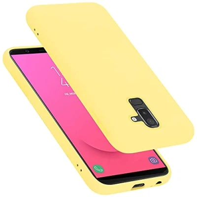 Immagine di Cadorabo Custodia compatibile con Samsung Galaxy A6 PLUS / J8 in LIQUID GIALLO Morbida Cover Protettiva Sottile di Silicone TPU Bordo Protezione Ultra Slim Case Antiurto Gel Back Bumper Guscio
