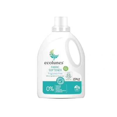 Immagine di Ecolunes ammorbidente senza profumo, 100% di ingredienti origine naturale, appositamente formulato per la pelle sensibile, non provoca allergie, dermatologicamente testato, 1L