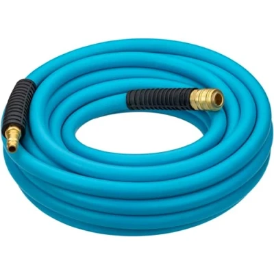 Immagine di HAZET Tubo per aria compressa 9040N 1020, lunghezza 20 m, diametro 10 mm, con attacco rapido e nipplo di collegamento, protezione antipiega su entrambi i lati, pressione scoppio 60 bar, colore